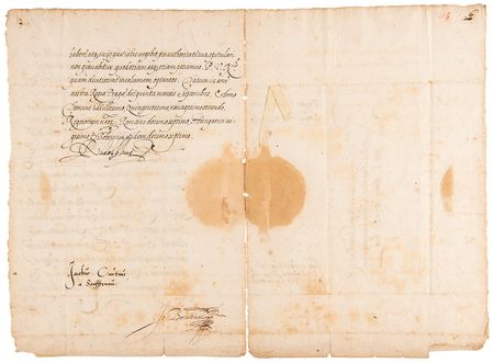 Lot #186 Rudolf II, Holy Roman Emperor Rare Letter Signed (September 15, 1592) - Cosigned by Johann Barwitz and Jacob von Kurz Senftenau, Noted Champions of Astronomers Tycho Brahe and Johannes Kepler - Image 2