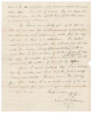 Lot #216 Samuel F. B. Morse Autograph Letter Signed on Attending the Historic Coronation of Queen Victoria - Image 2