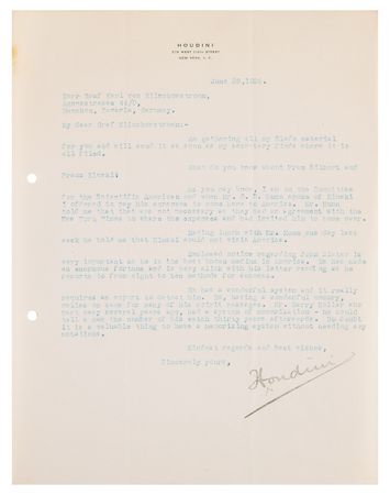Lot #780 Harry Houdini Content-Rich Typed Letter Signed on Mediumship - Image 1