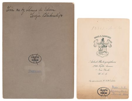Lot #207 Thomas and Mina Edison (2) Signed Photographs - Image 2