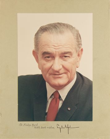 Lot #86 Lyndon B. Johnson Oversized Signed Photograph - Image 1