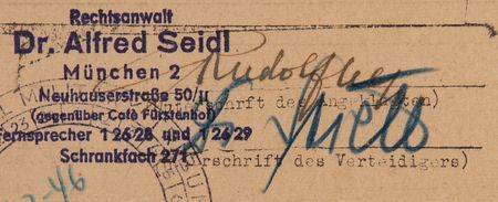 Lot #398 Rudolf Hess Nuremberg Trial Document Signed, Summoning a Witness for His Defense Against Charges of 