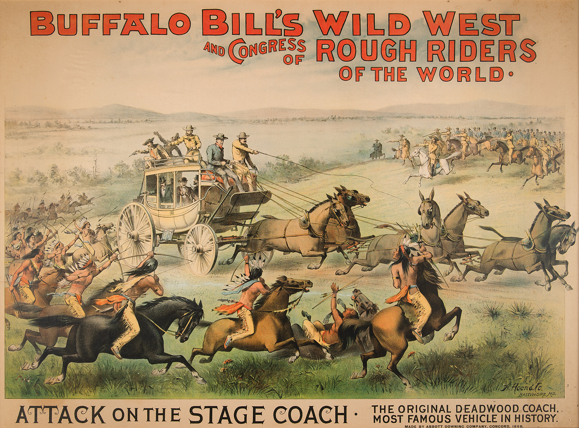 William F. 'Buffalo Bill' Cody Original Promotional Lithograph -