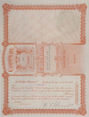 Lot #8056 Billy the Kid's Killer - Pat Garrett Triple-Signed Stock Certificate - Image 7