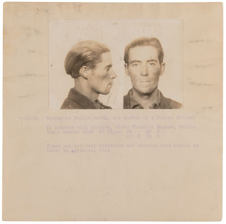 Lot #8115 Buck Barrow Mug Shot and Fingerprint Card: 