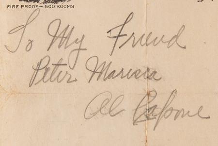 Lot #8107 Al Capone Signature - Obtained at the Lexington Hotel in Chicago (August 27, 1931) - Image 2