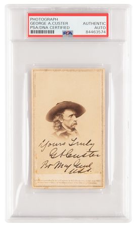 Lot #8015 George A. Custer Signed Photograph - CDV by Mathew Brady - Image 1