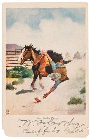 Lot #8020 William F. 'Buffalo Bill' Cody Signed Postcard - Image 1