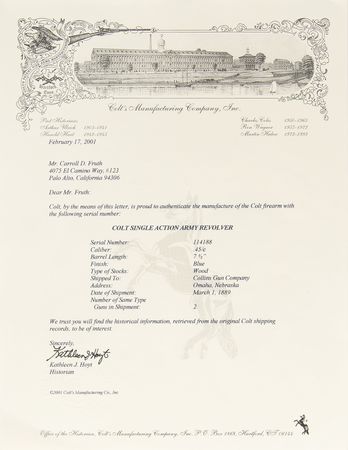 Lot #8023 Bob Dalton's Colt .45 Single Action Army Revolver, Carried at the Coffeyville Raid - Image 10