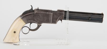 Lot #8012 Volcanic Restored Brass Frame Pistol with Ivory Grips - Image 2