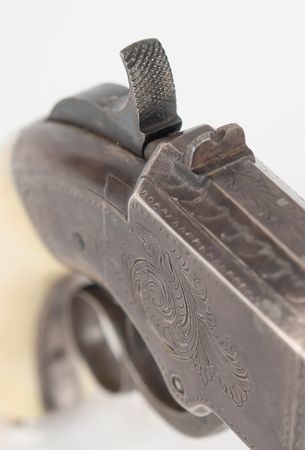 Lot #8012 Volcanic Restored Brass Frame Pistol with Ivory Grips - Image 10