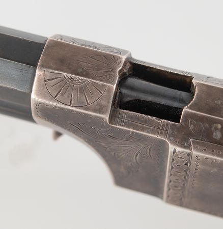 Lot #8012 Volcanic Restored Brass Frame Pistol with Ivory Grips - Image 11