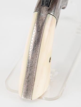 Lot #8012 Volcanic Restored Brass Frame Pistol with Ivory Grips - Image 5