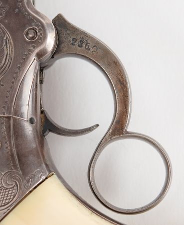 Lot #8012 Volcanic Restored Brass Frame Pistol with Ivory Grips - Image 7