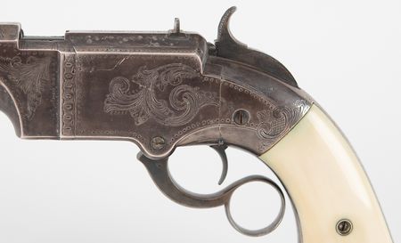 Lot #8012 Volcanic Restored Brass Frame Pistol with Ivory Grips - Image 8