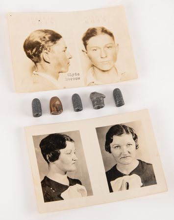 Lot #8121 Bonnie Parker and Clyde Barrow Original Vintage Photograph (27) and Bullet (5) Archive - Image 1