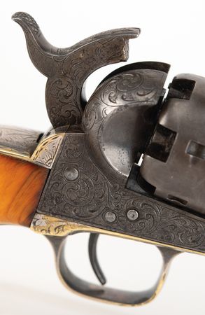 Lot #8010 Factory-Engraved Presentation Colt 1851 Navy Revolver Given by Samuel Colt to Legendary Texas Ranger John Coffee Hays, Serial No. 98229 - Image 10