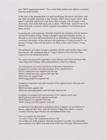 Lot #8010 Factory-Engraved Presentation Colt 1851 Navy Revolver Given by Samuel Colt to Legendary Texas Ranger John Coffee Hays, Serial No. 98229 - Image 20
