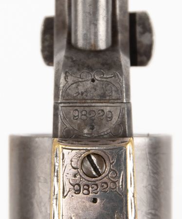 Lot #8010 Factory-Engraved Presentation Colt 1851 Navy Revolver Given by Samuel Colt to Legendary Texas Ranger John Coffee Hays, Serial No. 98229 - Image 6