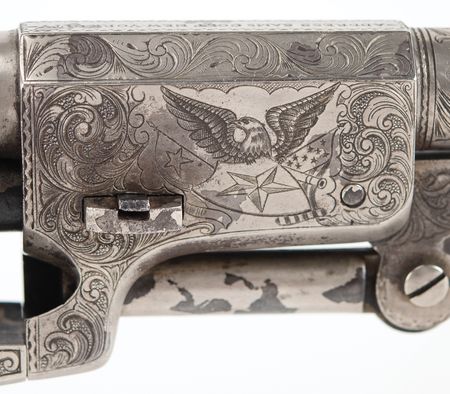 Lot #8008 ?Defender of Texas? Samuel Colt?s Presentation Dragoon Revolver to Texas Ranger John Coffee Hays, Engraved by Louis D. Nimschke, his earliest known work, Serial No. 9343 - Image 8