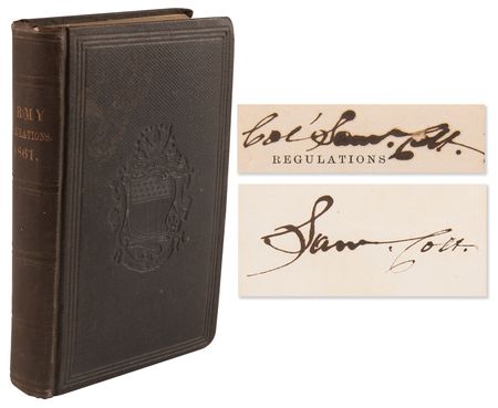 Lot #8030 Samuel Colt's Twice-Signed Copy of Regulations for the Army of the United States, 1861 - Image 1