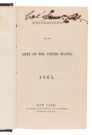 Lot #8030 Samuel Colt's Twice-Signed Copy of Regulations for the Army of the United States, 1861 - Image 3