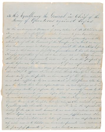 Lot #8005 Texas Revolution: Phineas Jenks Mahan Handwritten Petition for Release from a Matamoros Prison (The Battle of San Patricio) - Image 1