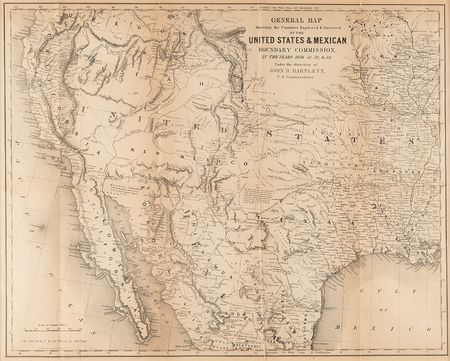 Lot #8006 1854 Map of the U.S.– Mexico Boundary Survey under the Treaty of Guadalupe Hidalgo including Commissioner John R. Bartlett Signature - Image 2