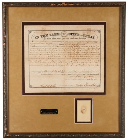 Lot #8003 Sam Houston Document Signed, One of His Last as Governor of Texas (March 1861) - Image 1