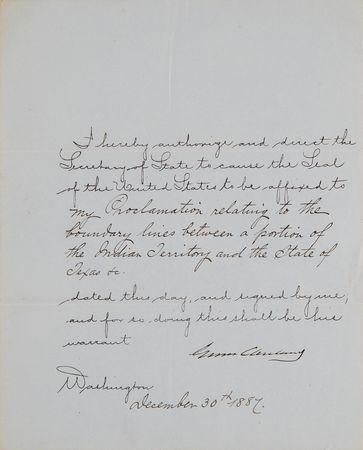 Lot #8090 President Grover Cleveland Addresses an