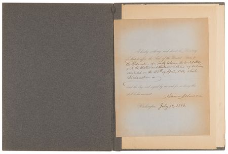Lot #8078 President Andrew Johnson Approves a Pact that Abolishes Slavery within the Choctaw and Chickasaw Nations - Image 2