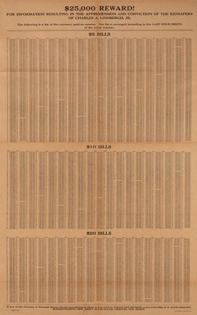 Lot #8124 Lindbergh Kidnapping Reward Poster - Image 2