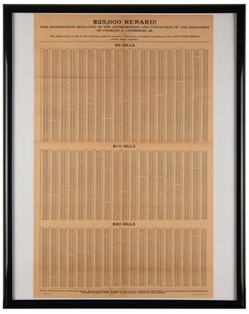 Lot #8124 Lindbergh Kidnapping Reward Poster - Image 1