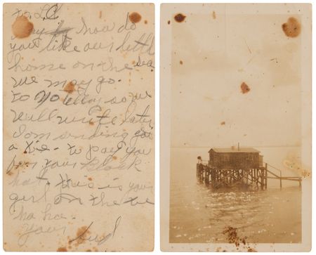 Lot #8118 Clyde Barrow Autograph Letter Signed to His Brother on 'Hideout' Candid: 