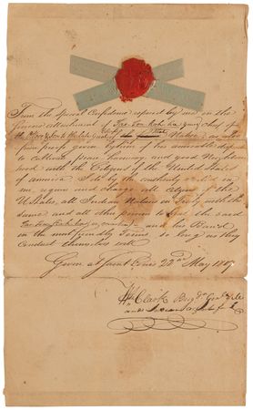 Lot #8064 William Clark Document Signed, Attesting to Indian Chief Tar-Ton-Kah-Ha's Peaceful Intentions - One Year the Famous 'Lewis & Clark Expedition' - Image 1