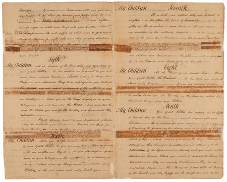 Lot #8065 William Hull's Speech to the Ottawa and Chippewa, Presenting 