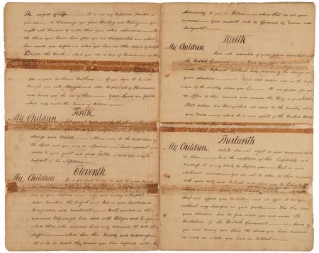 Lot #8065 William Hull's Speech to the Ottawa and Chippewa, Presenting 