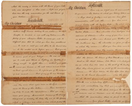 Lot #8065 William Hull's Speech to the Ottawa and Chippewa, Presenting 