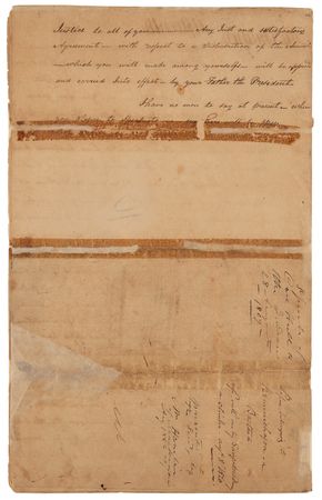 Lot #8065 William Hull's Speech to the Ottawa and Chippewa, Presenting 