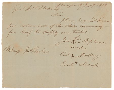 Lot #8066 Penobscot Indians Document Signed -