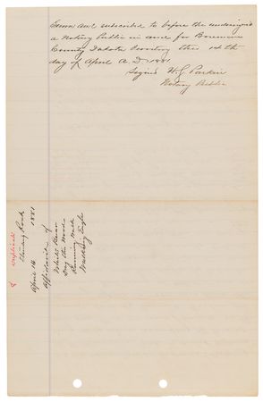 Lot #8089 Standing Rock Sioux Indians: Manuscript Testimony Against Chief John Grass by Thunder Hawk, White Bear, Mathilda Gilpin, and Three Chiefs - Image 5