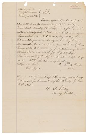 Lot #8089 Standing Rock Sioux Indians: Manuscript Testimony Against Chief John Grass by Thunder Hawk, White Bear, Mathilda Gilpin, and Three Chiefs - Image 6