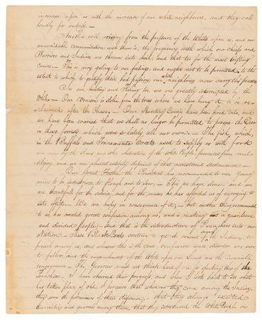 Lot #8067 Red Jacket Dictated Letter on Problems with White Settlers and Christian Missionaries: 