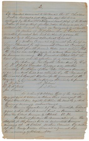 Lot #8077 United Nations of the Indian Territories - Resolutions of Creation and Meeting Minutes Manuscript (June 1865) - 
