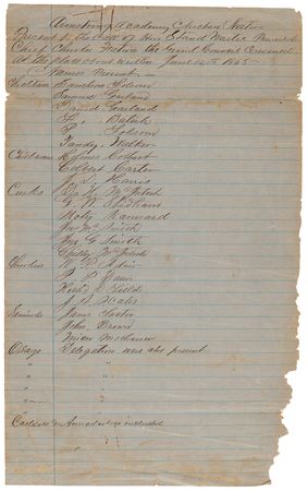 Lot #8077 United Nations of the Indian Territories - Resolutions of Creation and Meeting Minutes Manuscript (June 1865) - 