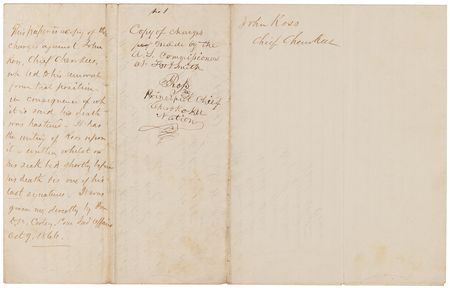 Lot #8076 John Ross Autograph Endorsement Signed - United States Declines to Recognize Ross as Chief of the Cherokees - Image 3