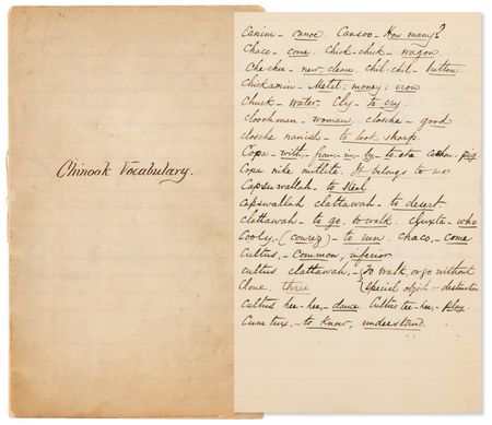 Lot #8074 Chinook Indian Dictionary Manuscript - Image 1