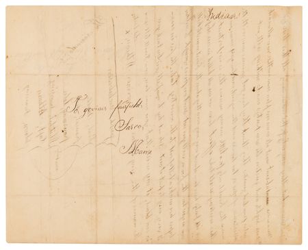Lot #8070 Penobscot Indians: Letter Signed by Chief Athean, Asking Maine's Governor for Military Aid 