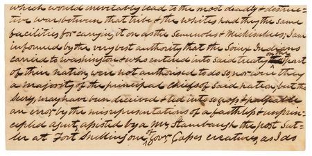 Lot #8069 Zachary Taylor Partial Autograph Letter Signed on Indian Affairs, Foreseeing a 