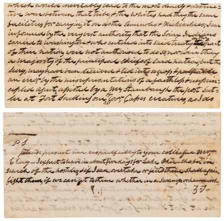 Lot #8069 Zachary Taylor Partial Autograph Letter Signed on Indian Affairs, Foreseeing a 